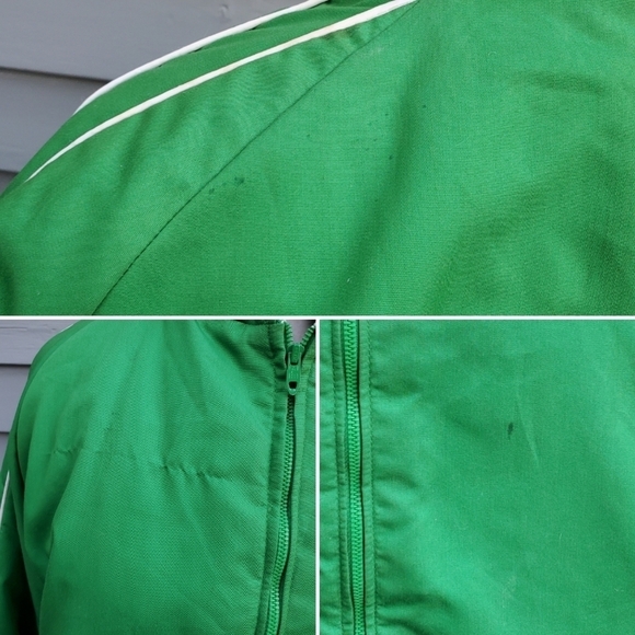 Vintage 90s y2k Green Pioneer Seed Logo Polysatin Puffer Bomber Jacket Lg - Picture 3 of 7